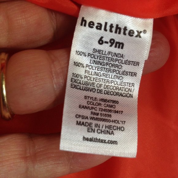 4/$15 Baby Boy Puffer Vest 6-9 Months Camo and Orange - Picture 5 of 7